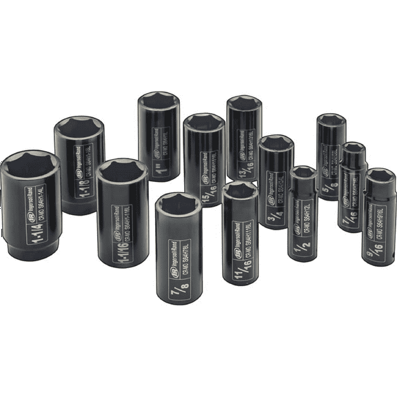 Ingersoll Rand 1/2" Drive Hex SAE Deep Socket Set, 13-Piece