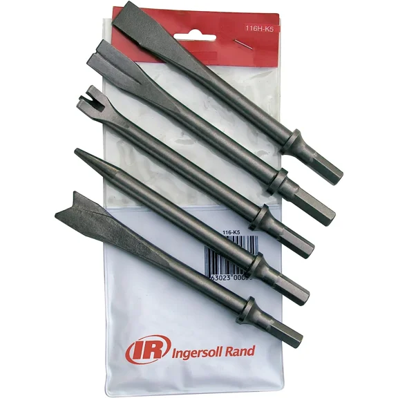 Ingersoll Rand 9500 Chisel Bit Kit for 114GQC Edge Series Air Hammer, 5 Piece Se