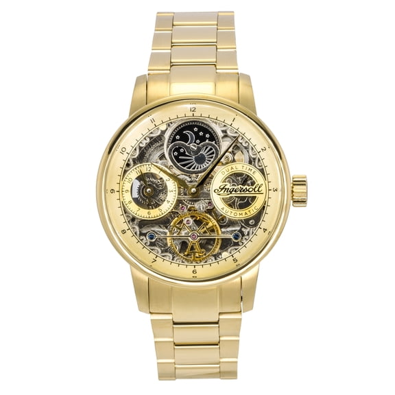 Ingersoll The Jazz Stainless Steel Gold Skeleton Dial Automatic I07711 Men's Watch