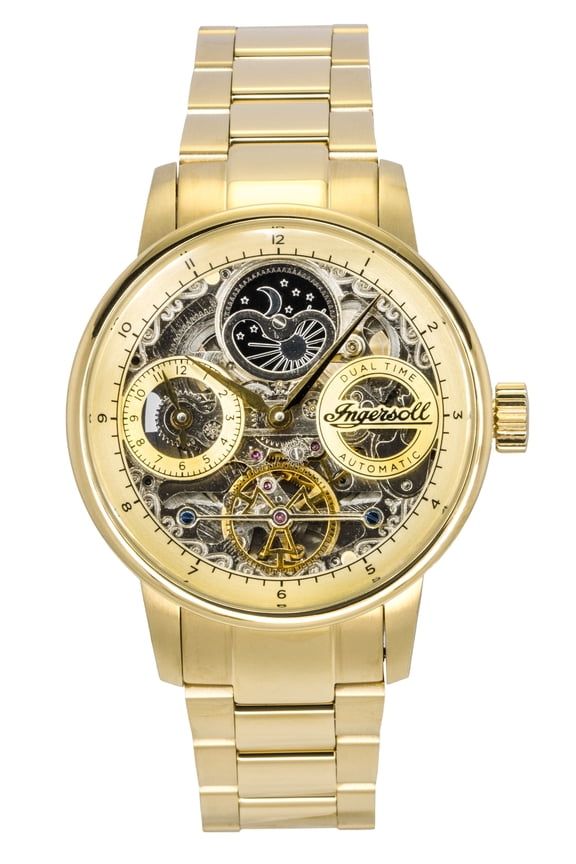Ingersoll The Jazz Stainless Steel Gold Skeleton Dial Automatic I07711 Men's Watch