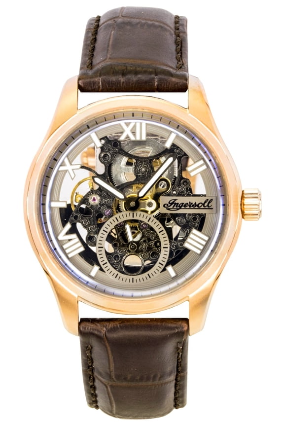 Ingersoll The Maverick Leather Strap Grey Skeleton Dial Automatic I17402 Men's Watch