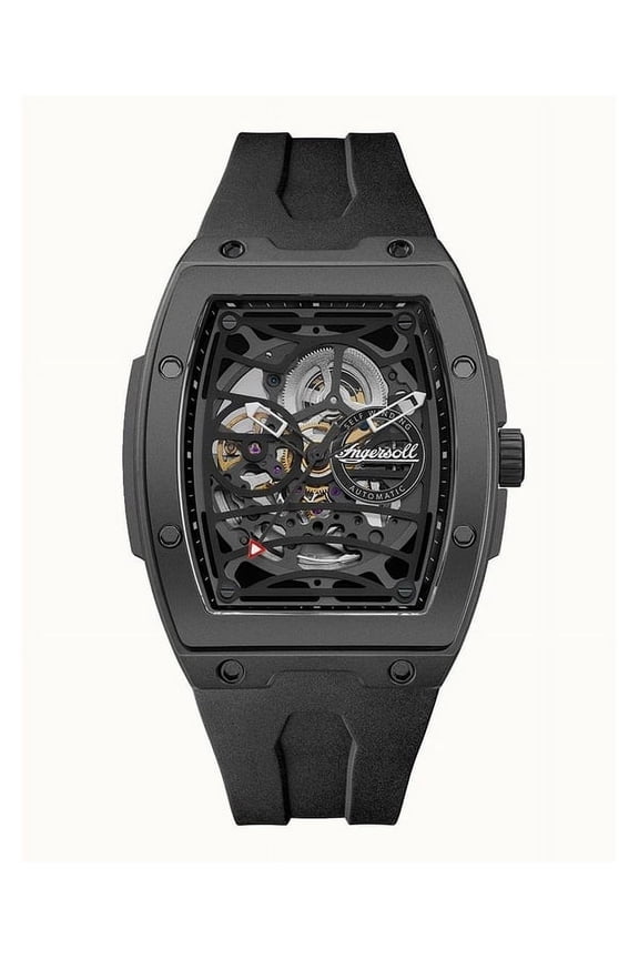 Ingersoll The Rim Polyurethane Strap Black Skeleton Dial Automatic I16201 Men's Watch