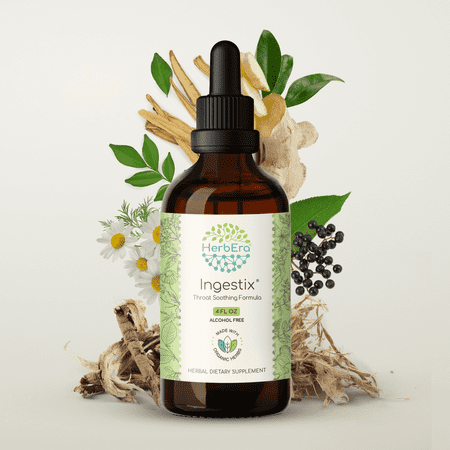 HerbEra Ingestix Extract, Dietary Supplement Herbal Formula, Made from Licorice Root, Slippery Elm Bark, Marshmallow Root, Chamomile, Elderberry, Ginger Root 4 oz