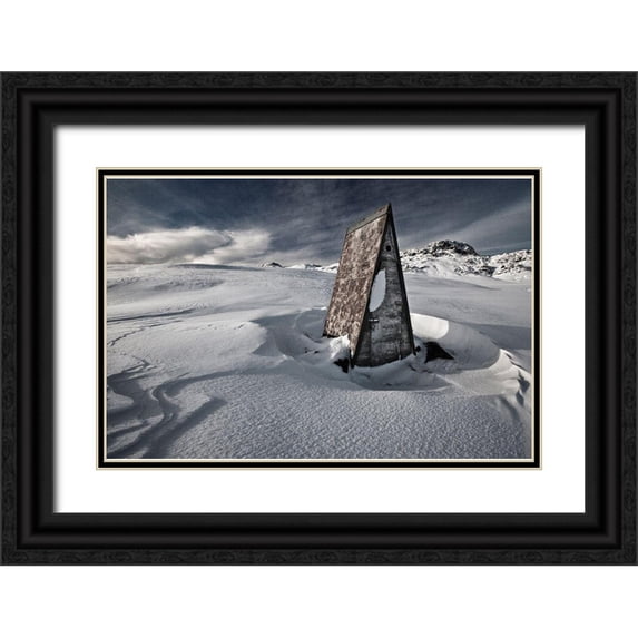Ingibergsson, Bragi 14x11 Black Ornate Wood Framed with Double Matting Museum Art Print Titled - Alone In The Mountains