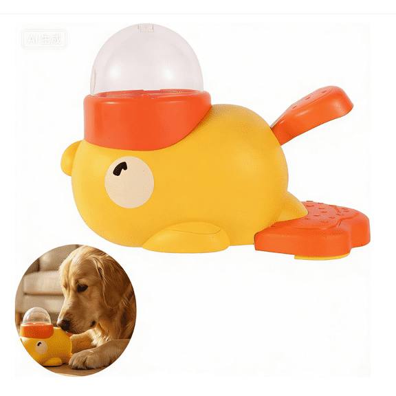 Inglocoh 2026 Upgraded Cat Feeder, Cat Duck Treat Dispenser, Interactive Dog Food Dispenser Toy with Button, Ducks-Shaped Treat Dispenser for Small & Medium Dogs