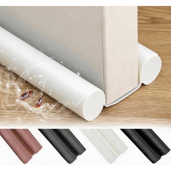Inglocoh 36.7in Door Draft Stopper for Bottom of Doors - Under-Door Ventilation for Reduced Airflow, Noise-Gap Filler-Adjustable Door Sweep Seal Window Sealer (Whtie)