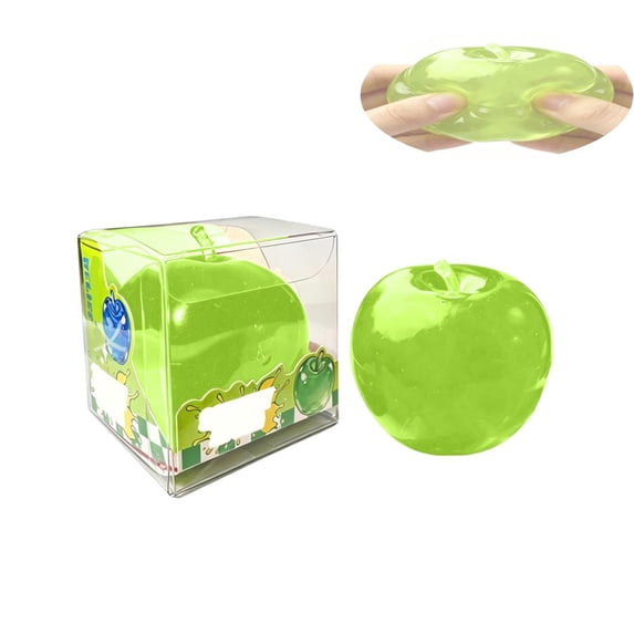 Inglocoh Apple Squishy Toy Squeeze Toys, Decorative Stress Balls for Adults, Elastic Fidget Toy for Travel Home (Green)