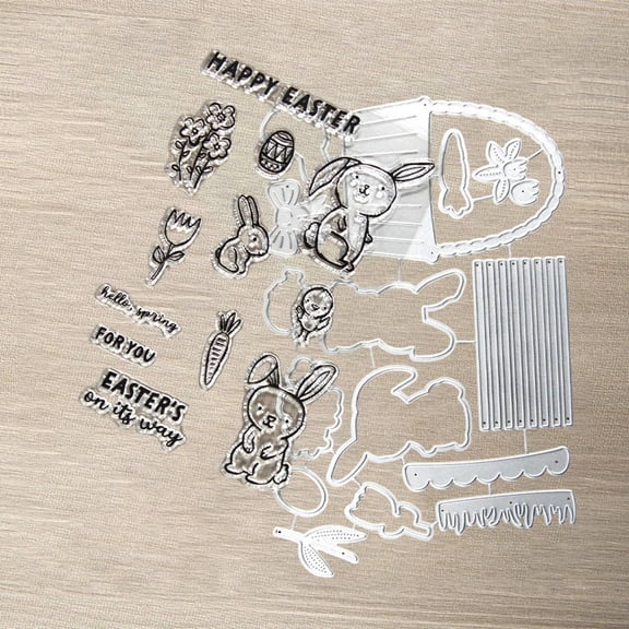 Inglocoh Clear Stamps with Cutting Dies - Multi-Design Set for DIY Crafts, Journaling & Greeting Cards