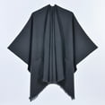 thumbnail image 1 of Inglocry 2025 Women's Pashmina Shawl Wrap Open Front Cardigan Knitted Casual Shoulder Cape with Pockets for Spring Fall Black, 1 of 3