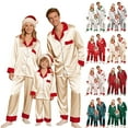 thumbnail image 1 of Inglocry 2026 Family Christmas Pajamas Sets Silk Xmas Pjs Matching Sets Soft Sleepwear for Men Women Adults Women Gold L, 1 of 7