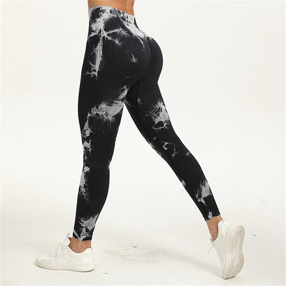 Inglocry 3D Compression Leggings for Women, High Waist Tummy Control Yoga Pants, Butt Lifting &Smooth Leggings Black L