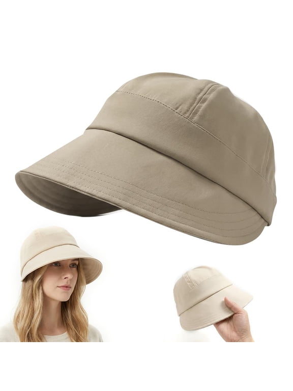 Adjustable UPF Sunscreen Baseball Hat, UPF 50+Womens Sun Hat UV Protection Hiking Fishing Hats Wide Brim Hat Adjustable Ponytail Packable Sun Cap Black 2026 Khaki One Size