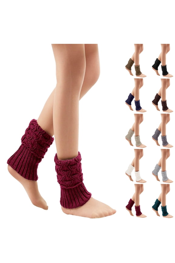 Boot Socks for Women Winter Warm Cable Knit Boot Cuffs Solid Short Leg Warmers Boot Gifts Sky Blue