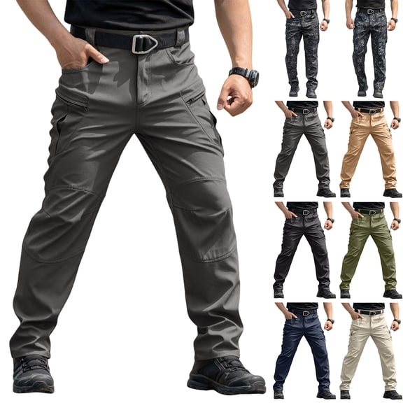 Inglocry Cargo Pants for Men Water Resistant Ripstop Tactical Work Hiking Construction Outdoor Pants with Multi Pockets Army Green XL
