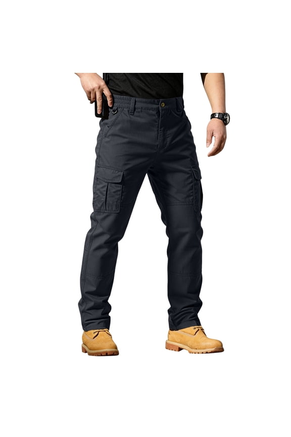 Cargo Pants for Men Water Resistant Ripstop Tactical Work Hiking Construction Outdoor Pants with Multi Pockets Black M
