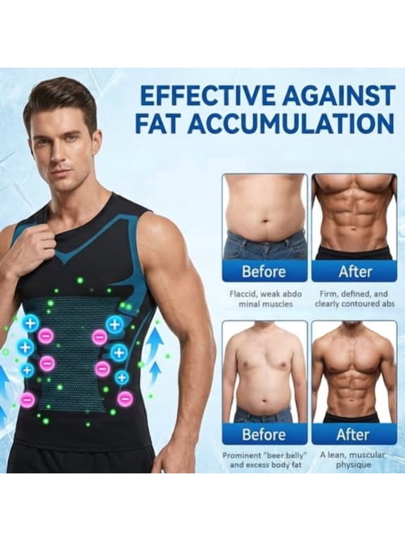 Compression Shirt Men Slimming Body Shaper Vest Crewneck Workout Shirts Tummy Control Undershirts 2026 Black S
