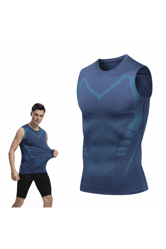 Compression Vest, North Power Compression Vest, Compression Tank Top Men,Moisture Wicking Quick Dry Compression Shirt Men 1PC Blue L