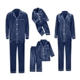 thumbnail image 1 of Inglocry Cotton Family Christmas Pajamas Matching Sets 2025 Satin Plus Size Casual Pjs Matching Sets for Family Navy Blue 160, 1 of 7