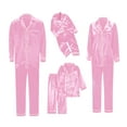 thumbnail image 1 of Inglocry Cotton Family Christmas Pajamas Matching Sets 2025 Satin Plus Size Casual Pjs Matching Sets for Family Pink 120, 1 of 7
