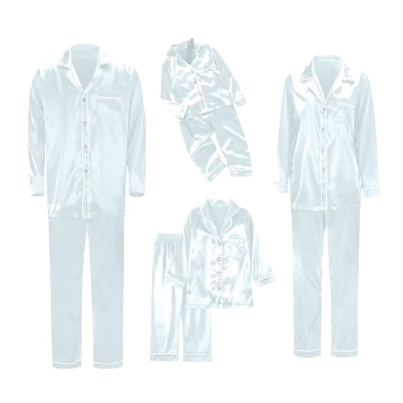 Inglocry Cotton Family Christmas Pajamas Matching Sets 2025 Satin Plus Size Casual Pjs Matching Sets for Family White 3 Months