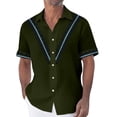 thumbnail image 1 of Inglocry Men's Cuban Guayabera Shirts - Casual Short Sleeve Cotton Linen Button Down Shirt Summer Regular Fit Beach Tops Army Green L, 1 of 5