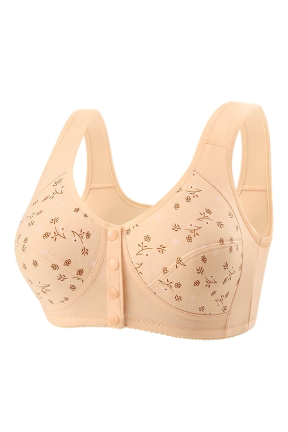 Daisy Bras for Older Women, 2026 New Wireless Snap Bra for Older Women, Breathable Cotton Comfort, Easy On Elderly Support Complexion 36