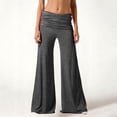thumbnail image 1 of Inglocry Fold Over Low Waisted Pants Flared Y2K Fold Over Sweatpants Plisse Yoga Strechy Casual Wide Leg Foldover Sweats 2000S Gray XL, 1 of 5