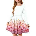 thumbnail image 1 of Inglocry Girls Long Sleeve Dress A line Twirly Skater Tie Dye Boho School Party Dress For Teens 4-15Y Pink 4-5Y, 1 of 5
