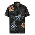 thumbnail image 1 of Inglocry Hawaiian Shirt for Men Short Sleeve Printed Casual Button Down Summer Beach Dress Summer Shirts For Men Black 5XL, 1 of 3