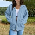 thumbnail image 1 of Inglocry Hoodies For Women Zip Up Oversized Y2K Jackets Lightweight Casual Athletic Fleece Plus Size Sweatshirts Fall Fashion 2025 Sky Blue 3XL, 1 of 5