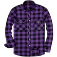 thumbnail image 1 of Inglocry Men's Button Down Regular Fit Long Sleeve Plaid Flannel Casual Shirts Vintage Plaid Shirts Purple 2XL, 1 of 4