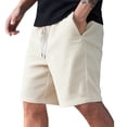 thumbnail image 1 of Inglocry Men's Corduroy Shorts Casual Elastic Waist Drawstring Summer Beach Vacation Shorts with Pockets 2026 Beige XL, 1 of 4