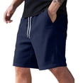 thumbnail image 1 of Inglocry Men's Corduroy Shorts Casual Elastic Waist Drawstring Summer Beach Vacation Shorts with Pockets 2026 Navy 3XL, 1 of 4
