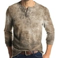 thumbnail image 1 of Inglocry Men's Henley T-Shirt, Long Sleeve Cotton Henley Tees for Men, 3-Button Fall Casual Shirts Brown M, 1 of 5