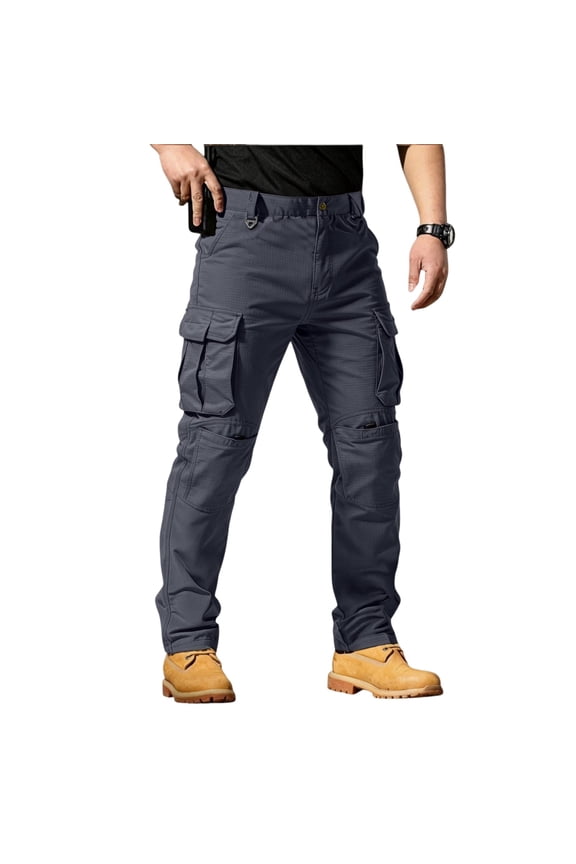 Men's Hiking Pants Breathable Summer Lightweight Tactical Cargo Stretch Quick Dry Fit Straight Leg Pants Airsoft Clothes Gray 4XL