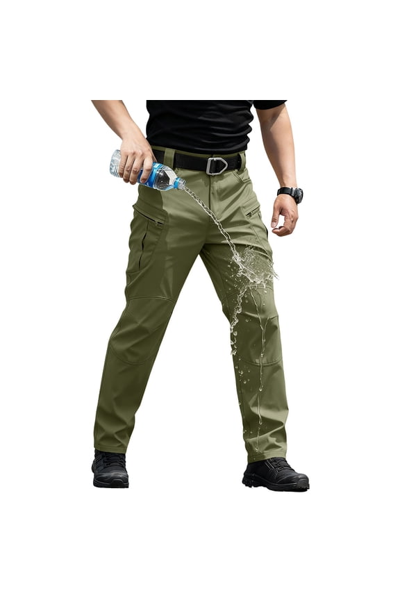 Men's Ripstop Tactical Cargo Pants Water Resistant Quick Dry Hiking Work Pants with Multi-Pockets Army Green S