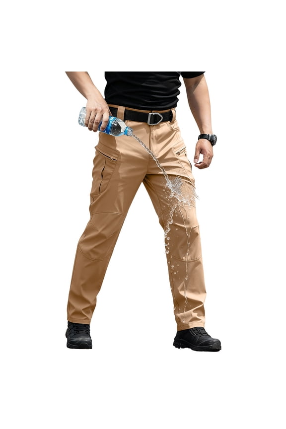 Men's Ripstop Tactical Cargo Pants Water Resistant Quick Dry Hiking Work Pants with Multi-Pockets Earthy Yellow S