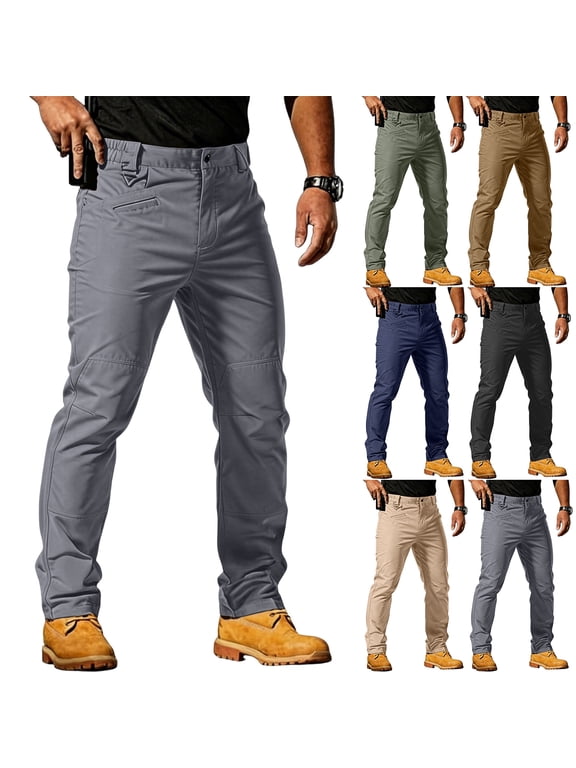 Men's Ripstop Tactical Cargo Pants Water Resistant Quick Dry Hiking Work Pants with Multi-Pockets Navy XL