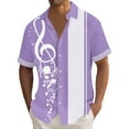thumbnail image 1 of Inglocry Men's Short Sleeve Button Up Hawaiian Shirt 1950s Vintage Tie Dye Print Bowling Shirts Summer Beach Tops For Men Purple XL, 1 of 5