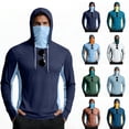 thumbnail image 1 of Inglocry Men's Sun Protection Hoodie with Mask UPF 50+ UV Quick Dry Long Sleeve Shirt Men Rash Guard Performance Fishing Hiking Shirt Sky Blue XL, 1 of 5