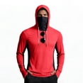 thumbnail image 1 of Inglocry Men's UPF 50+ Hooded Fishing Shirts Quick Dry Long Sleeve Sun Protection Hoodie, Hiking Running Swimming Rash Guard with Mask 2026 Watermelon Red L, 1 of 4