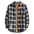 thumbnail image 1 of Inglocry Men's Warm Sherpa Lined Fleece Plaid Flannel Shirt Jacket Mens Flannel Shirt Long Sleeve Gray L, 1 of 3