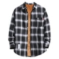thumbnail image 1 of Inglocry Men's Warm Sherpa Lined Fleece Plaid Flannel Shirt Jacket Mens Flannel Shirt Long Sleeve Gray M, 1 of 3