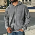 thumbnail image 1 of Inglocry Mens Acid Washed Scuffers Sweatshirts Vintage Casual Zipper Comfort Streetwear Sweatshirt 2026 Gray 2XL, 1 of 6