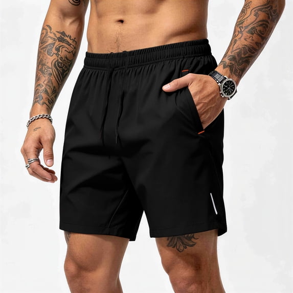 Inglocry Mens Athletic Shorts Running Shorts Quick Dry Workout Shorts Lightweight Gym Basketball Shorts Zipper Pockets 2026 Black S