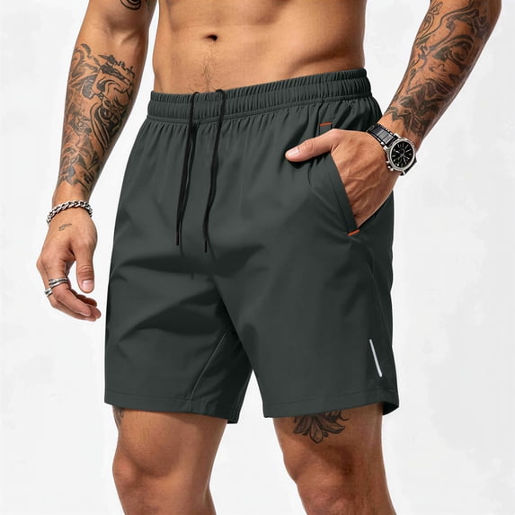 Inglocry Mens Athletic Shorts Running Shorts Quick Dry Workout Shorts Lightweight Gym Basketball Shorts Zipper Pockets 2026 Gray XL