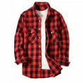 thumbnail image 1 of Inglocry Mens Flannel Plaid Shirt Casual Long Sleeve Button Down Shirts with Pockets Vintage Shirts For Men Red XL, 1 of 4