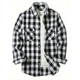 thumbnail image 1 of Inglocry Mens Flannel Plaid Shirts Regual Fit Casual Long Sleeve Button Down Vintage Fleece Shirts White M, 1 of 4