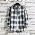 thumbnail image 1 of Inglocry Mens Long Sleeve Button Down Shirts Casual Plaid Shirt with Practical Pockets Comfortable and Soft Light Gray 2XL, 1 of 3
