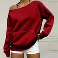 thumbnail image 1 of Inglocry Off the Shoulder Sweatshirt for Women Trendy Oversized Cute Sweatshirts with Pocket, 1 of 7